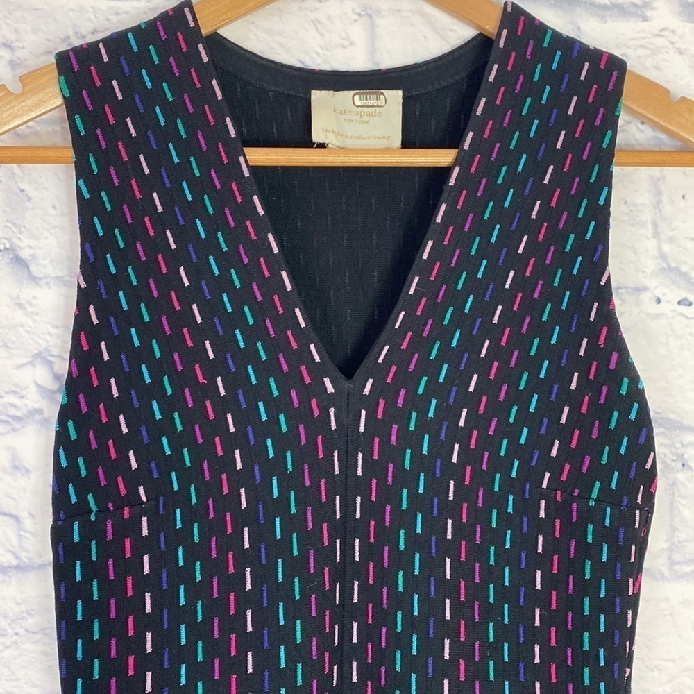 Kate Spade rainbow multi stripe fit and flare sleeveless dress XS - Picture 3 of 7